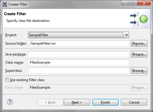 Servlet filter example